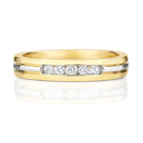 Diamond Channel Set Band In 9ct Gold 
