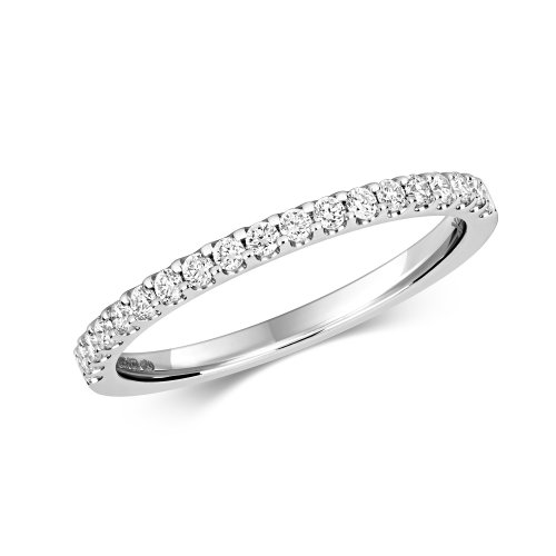 Diamond Eternity Micro Set Ring In 9ct White Gold 