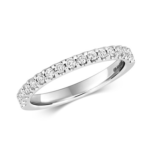 Diamond Eternity Micro Set Ring In 9ct White Gold 