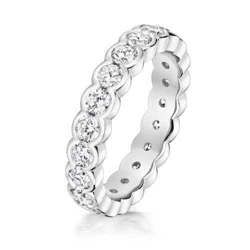 Round Stones Scallop Set Full Eternity Ring LRG0051