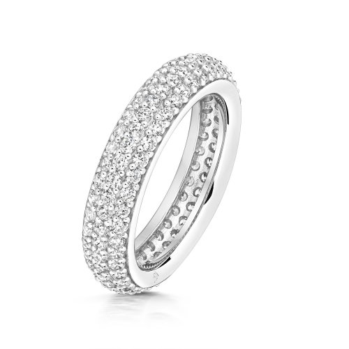 Round Stones 3 Row Pave Set Eternity Ring LRG0056