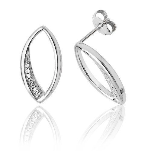 Silver Pave Set Cz Marquise Studs SEG0064CZ