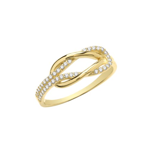 9ct Gold Cz Knot Ring 
