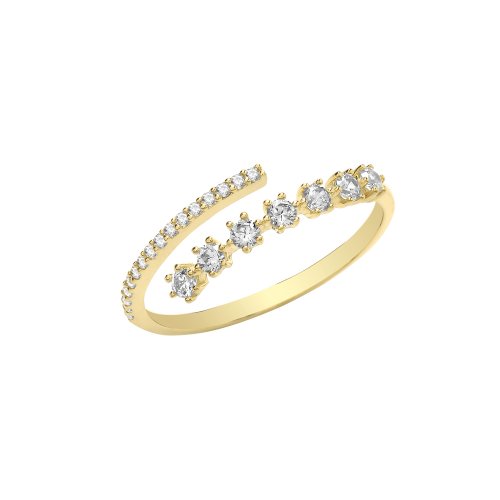 9ct Gold Cz Eternity Wrap Ring 