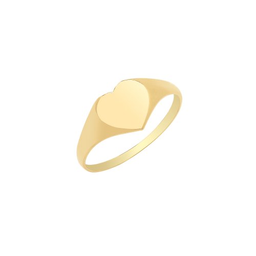 9ct Gold Maidens' Plain Heart Signet Ring 