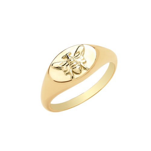 9ct Gold Bee Signet Ring 