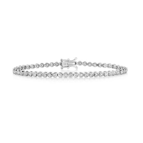 Diamond Rubover Tennis Bracelet In 18ct White Gold 