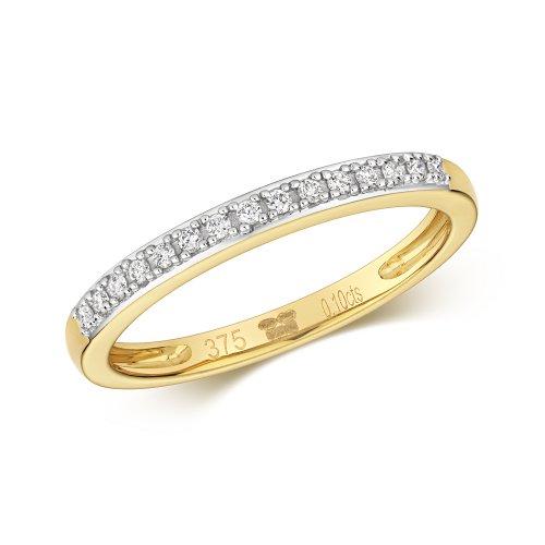 Diamond Claw Set Half Eternity Ring In 9ct Gold 