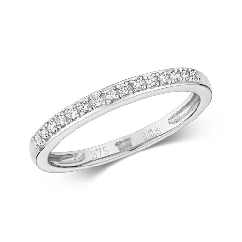 Diamond Claw Set Half Eternity Ring In 9ct White Gold 