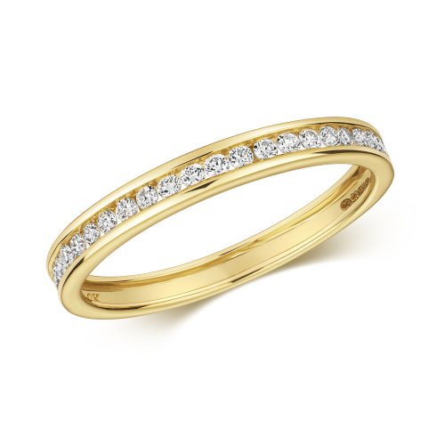 Diamond Channel Set Half Eternity Ring In 9ct Gold 