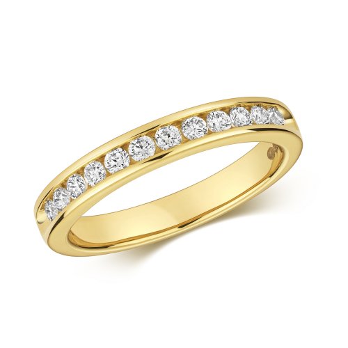 Diamond Channel Set Half Eternity Ring In 9ct Gold 
