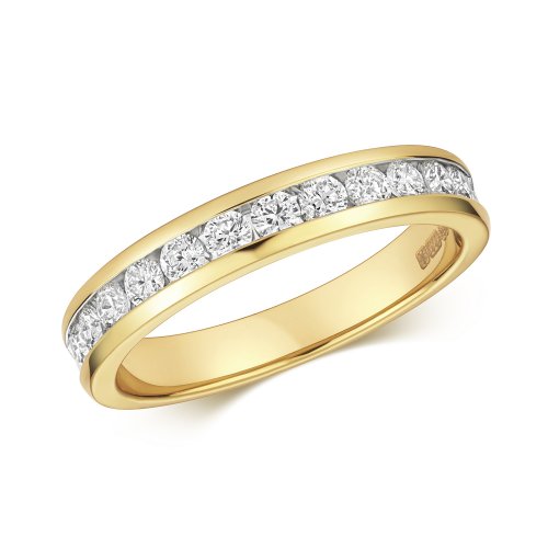 Diamond Channel Set Half Eternity Ring In 9ct Gold 
