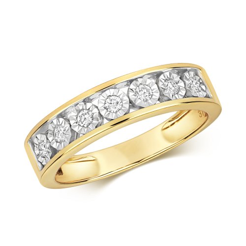 Diamond Illusion Set Eternity Ring In 9ct Gold 