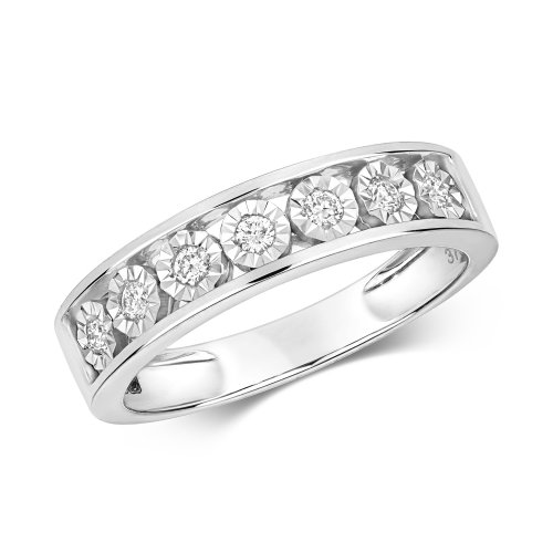 Diamond Illusion Set Eternity Ring In 9ct White Gold 
