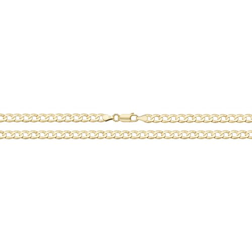 9ct Gold Flat Curb Bevelled Chain 
