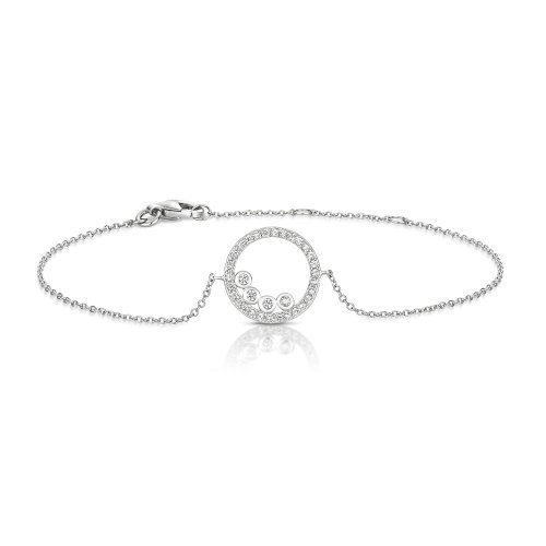 Silver Bubbles Within Round Halo Cz Bracelet SBG0037