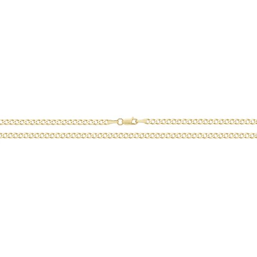 9ct Gold Flat Curb Bevelled Chain 