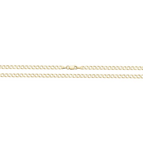 9ct Gold Flat Curb Bevelled Chain 