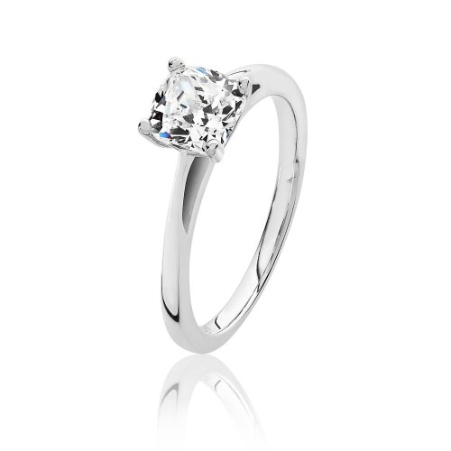 Silver Cushion Solitaire Cz 4 Claw Set Ring SRG0079CZ