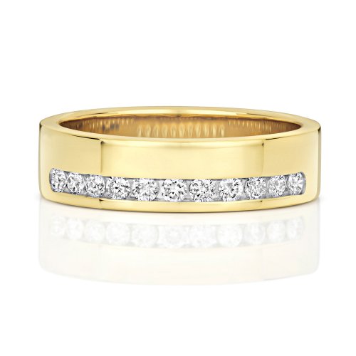 Diamond Channel Set Wedding Band In 9ct Gold 