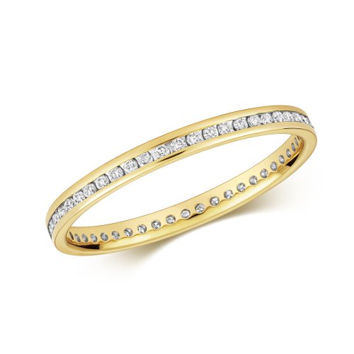 Diamond Channel Set Full Eternity Ring In 9ct Gold 