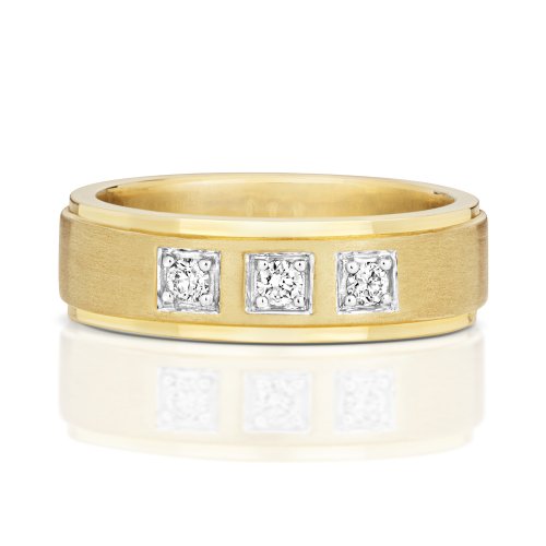 Diamond Grain Set Wedding Ring In 9ct Gold 