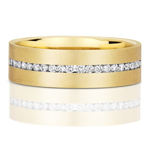 Diamond Channel Set Half Eternity Gents' Wedding Ring In 9ct Gold 