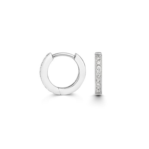 Diamond Hoops In 9ct White Gold 