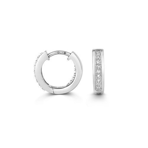 Diamond Huggies In 9ct White Gold 