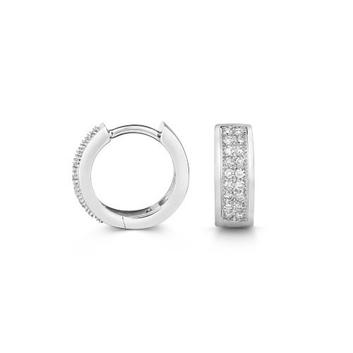 Diamond Huggies In 9ct White Gold 