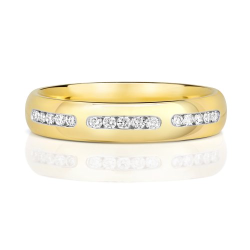 Diamond Channel Set Wedding Ring In 9ct Gold 