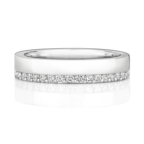 Diamond Cut Down Set Wedding Ring In 9ct White Gold 