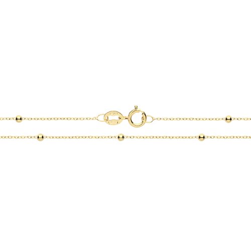 9ct Gold Flat Trace And Bead Chain 
