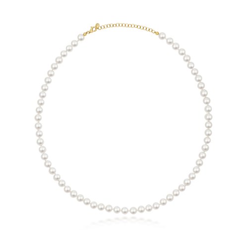 Fresh Water Pearl Necklace In 9ct Gold 