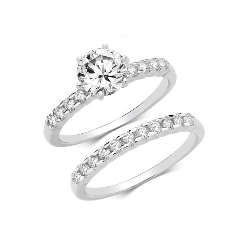 Silver Cz Ring Set 