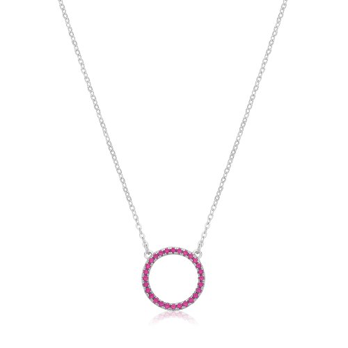 Silver Rhodium Cz Set Cercle Of Life Pendant 