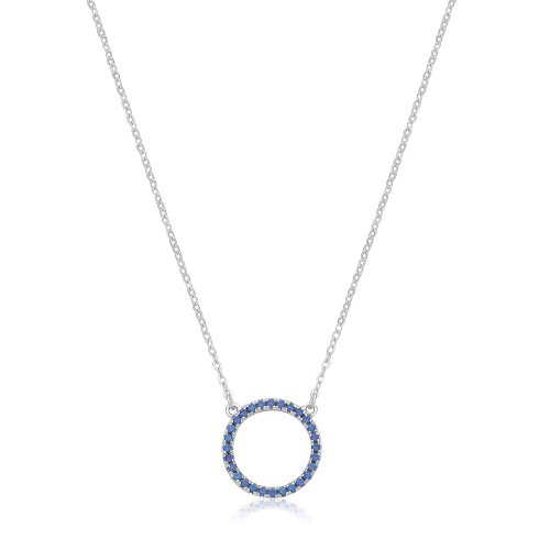Silver Rhodium Cz Set Cercle Of Life Pendant 