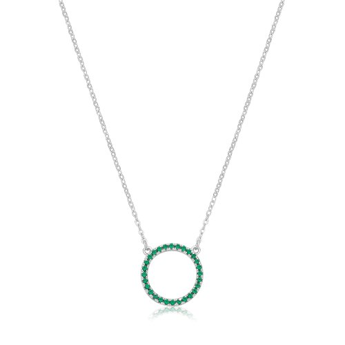 Silver Rhodium Cz Set Cercle Of Life Pendant 