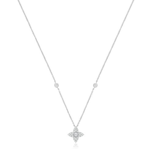 Silver Rhodium Plated Cz Necklet 