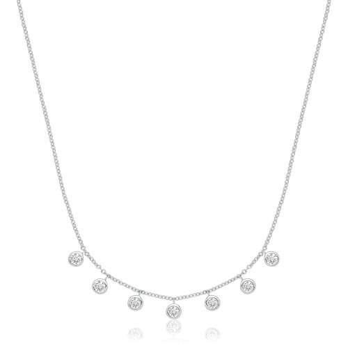 Silver Rhodium Plated Cz Necklet 