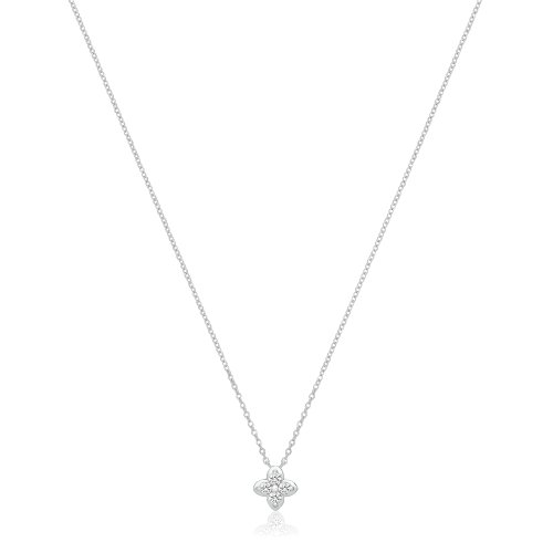 Silver Rhodium Plated Cz Necklet 