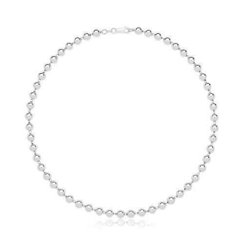 Silver 6mm Bead Necklet 