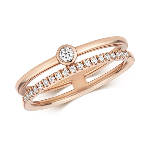 Diamond Ring In 9ct Rose Gold 