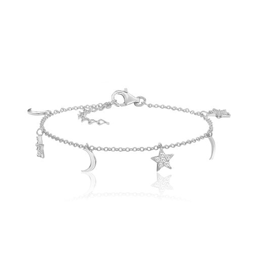 Silver & Co Fine Star & Moon Braclet SBG0046