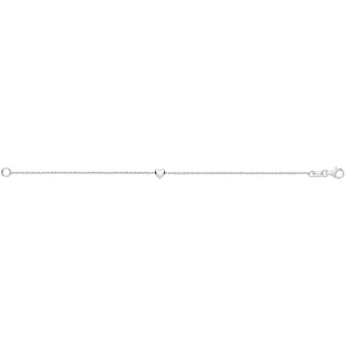 Silver Rolo & Heart Braclet 