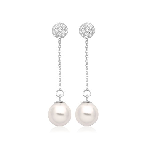 Silver & Co Pearl Drop Cz Stud SEG0125