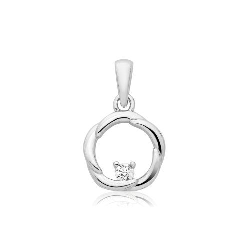 Silver Rhodium Cz Set Cercle Of Life Pendent 