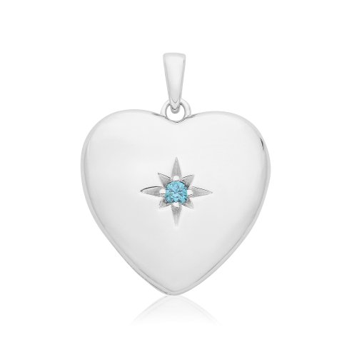 Silver Rhodium Cz Set Heart Pendent 