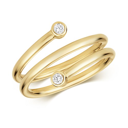 Diamond Spiral Ring In 9ct Gold 