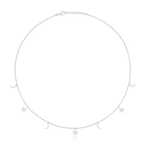 Silver & Co Moon & Star Necklet SNG0003